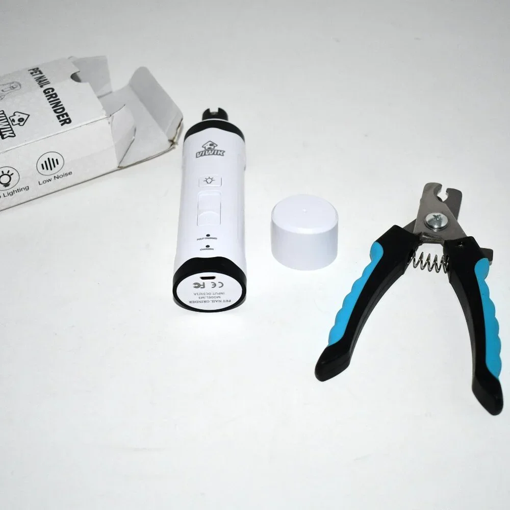 VIWIK Dog Nail Trimmers with LED Light – Electric Pet Nail Grinder & Clippers, 2